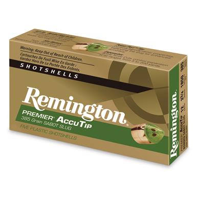 Remington Premier AccuTip, 12 Gauge, 3", 385 Grain Sabot Slug, 5 Rounds