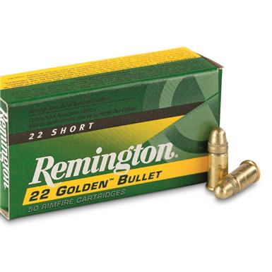 Remington Golden Bullet, .22 Short, High Velocity, Plated Round Nose, 29 Grain, 100 Rounds