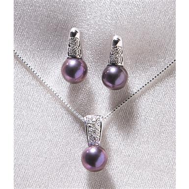 Black Pearl Necklace Earring Set 148497 Jewelry At Sportsman S Black Pearl Necklace Earring Set