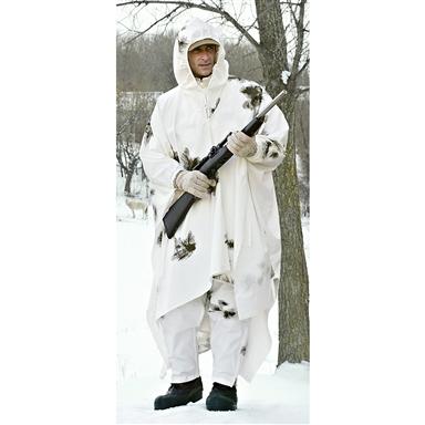 2 New German Military Snow Ponchos, White / Camo - 152142, Camo Jackets ...