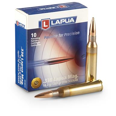 Lapua, .338 Lap Magnum, HPBT, 250 Grain, 10 Rounds - 152167, .338 Lapua ...