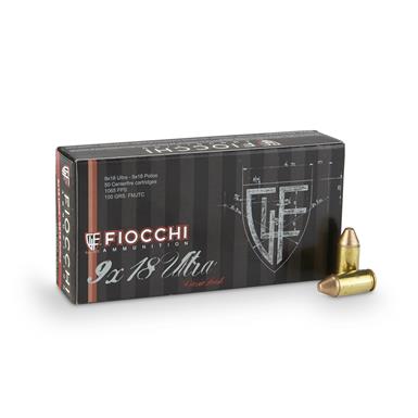 Fiocchi Specialty, 9x18mm Ultra (Police), FMJ-TC, 100 Grain, 50 Rounds
