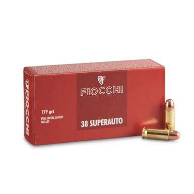 Fiocchi Shooting Dynamics, .38 Super Auto, FMJ, 129 Grain, 50 Rounds