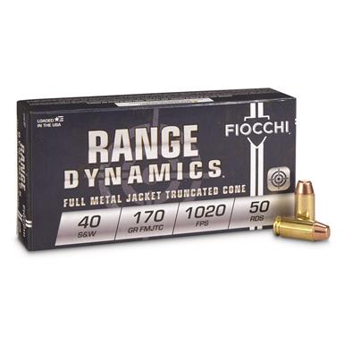 Fiocchi Shooting Dynamics, .40 S&W, FMJ TC, 170 Grain, 50 Rounds