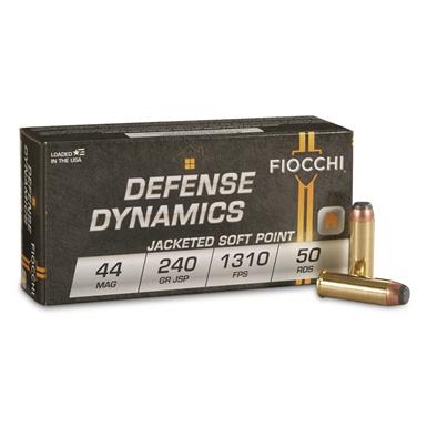 Fiocchi Shooting Dynamics, .44 Magnum, JSP, 240 Grain, 50 Rounds