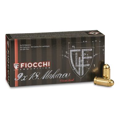 Fiocchi Pistol Shooting Dynamics, 9x18mm Makarov, FMJ, 95 Grain, 50 Rounds