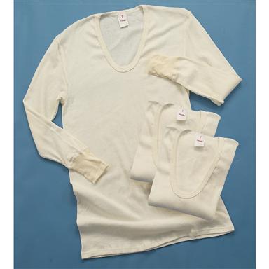 East German Military Surplus Long John Shirts, 3 Pack, New