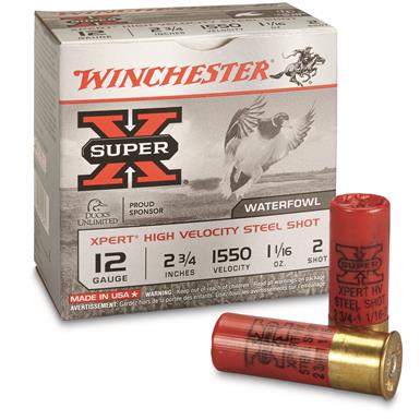 Winchester Super-X, 12 Gauge, 2-3/4", 1-1/16 oz., Waterfowl XPert High-Velocity Steel Shot, 25 Round
