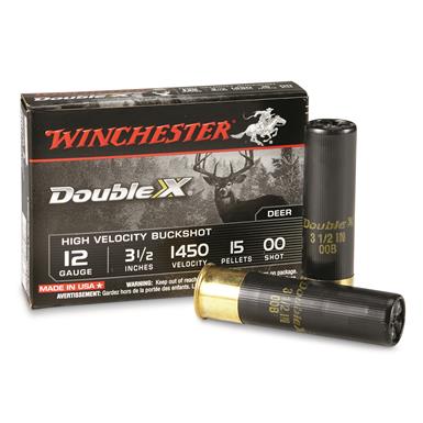 Winchester, 12 Gauge, 3 1/2", OO Supreme High Velocity, Buckshot, 5 Rounds