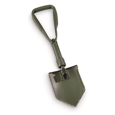 German Military Surplus Trifold Shovel with Cover, Used