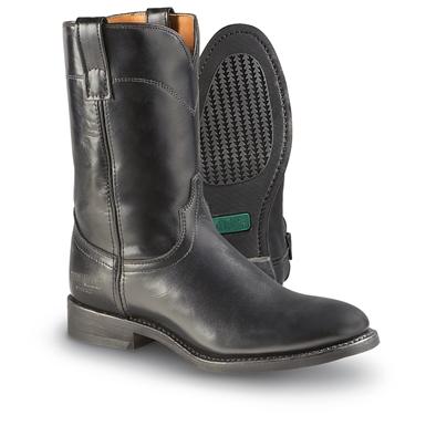 mens roper boots black