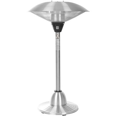 patio fire halogen heater sense stainless round steel table