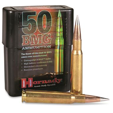 Hornady Rifle, .50 BMG, A-Max Match, 750 Grain, 10 Rounds - 180249, .50 ...