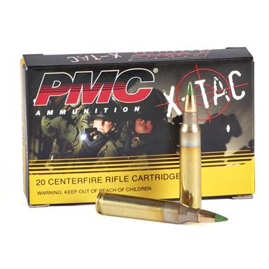 PMC X-Tac M855 Green Tip, 5.56x45mm NATO, FMJ, 62 Grain, 20 Rounds