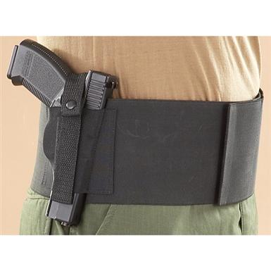 Belly Band Holster with 2 Mag Pouches, Black