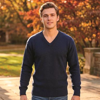 Italian Military Surplus Wool V Neck Sweater, New