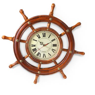 Ship's Wheel Wall Clock - 204135, Clocks At Sportsman's Guide