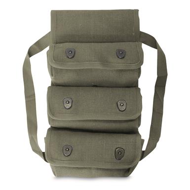 French Military Surplus Triple Grenade Pouch, 2 Pack, Used
