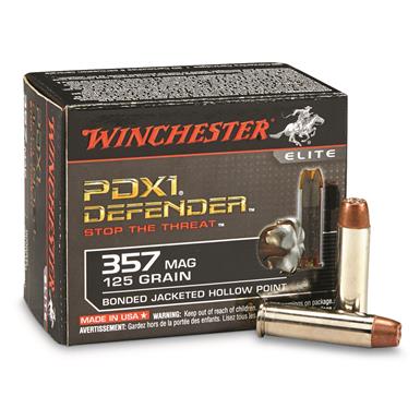 Winchester PDX1 Defender, .357 Magnum., Bonded Jacketed Hollow Point, 125 Grain, 20 Rounds