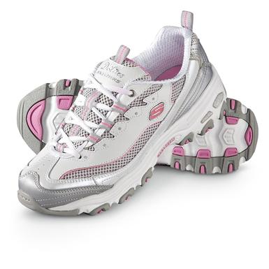 Women S Skechers D Lites Digginits Silver Tone Pink White Women S Skechers D Lites Digginits Silver Tone Pink White