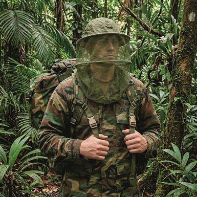 U.S. Military Surplus Mosquito Head Net, Olive Drab, Used