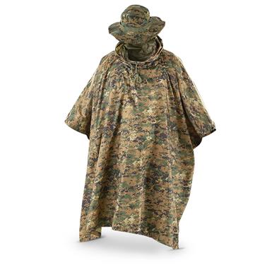 Fox Outdoor Ripstop Military Rain Poncho and Boonie Hat Set