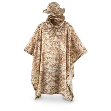 Fox Outdoor Ripstop Military Rain Poncho and Boonie Hat Set