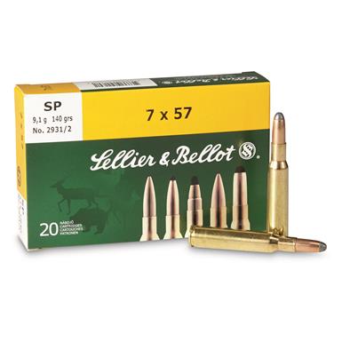Sellier & Bellot, 7mm Mauser, SP, 140 Grain, 20 Rounds - 210046, 7mm ...