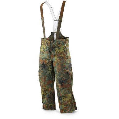 German Military Surplus Flecktarn Camo Field Pants with GORE-TEX, Like New