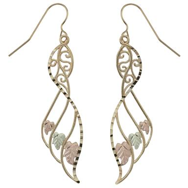 Black Hills Gold By Coleman 10k Dangling Leaf Earrings Black Hills Gold By Coleman 10k Dangling Leaf Earrings