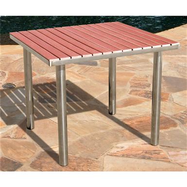 Vifah Stainless Steel Frame Wood Composite Outdoor Table 218635 Vifah Stainless Steel Frame Wood Composite Outdoor Table