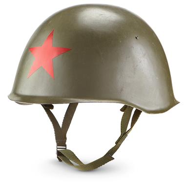 Used Russian Military Helmet with Star, Olive Drab - 219352, Helmets ...