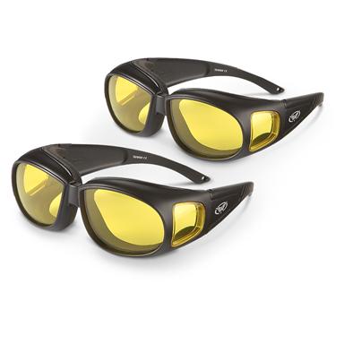 2-Prs. of Outfitters Overtop Polycarbonate Glasses, Yellow