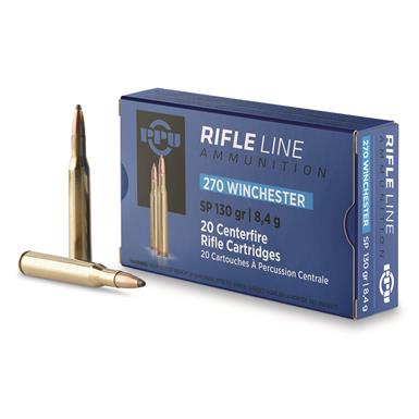 PPU, .270 Winchester, SP, 130 Grain, 20 rounds
