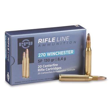 PPU, .270 Winchester, SP, 130 Grain, 20 rounds
