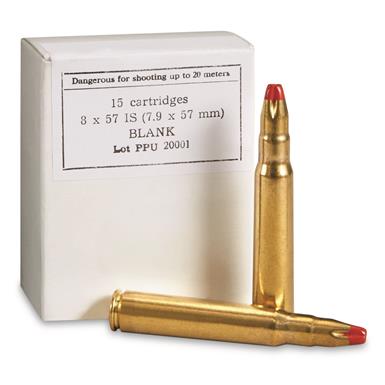 PPU, 7.9x57mm, Standard Blank Ammo, 15 Rounds