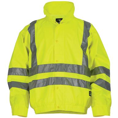 Berne Hi Visibility Waterproof Safety Jacket Yellow 