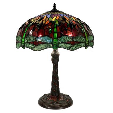 Tiffany Style 2 Light Red Green Dragonfly Table Lamp 224754 Tiffany Style 2 Light Red Green Dragonfly Table Lamp