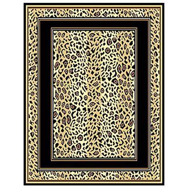 Leopard Print Border Area Rug - 226523, Rugs at Sportsman's Guide