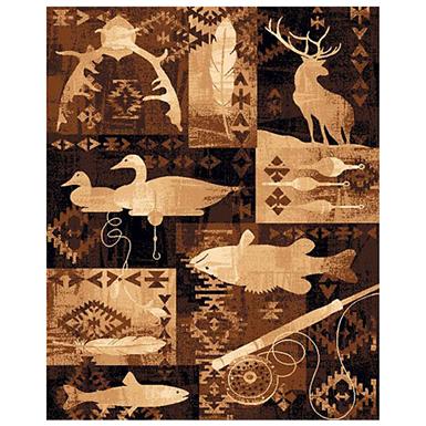 Goose Fish And Deer Area Rug 226531 Rugs At Sportsman S Guide Goose Fish And Deer Area Rug