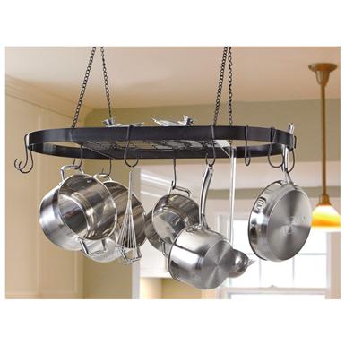 Castlecreek Wrought Iron Pot Rack 226562 Kitchen Dining Stools Castlecreek Wrought Iron Pot Rack