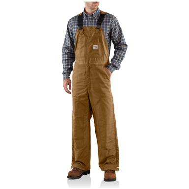 overalls flame carhartt bib midweight resistant brown clothing