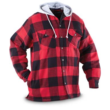 Canyon Guide® Quilted Hooded Flannel Shirt - 227339, Shirts & Polos at ...