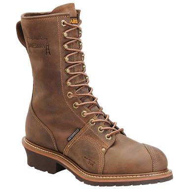Men's Carolina® 10" Waterproof Composite Toe Linesman Boots, Brown
