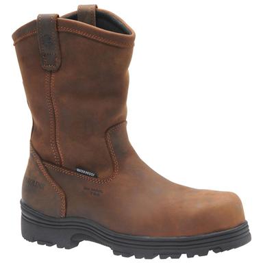 Carolina Men's 8" Waterproof Composite Toe Wellington Work Boots, Dark Brown