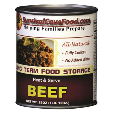 Survival Cave Case of Canned Beef, 108 Servings