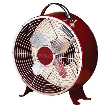 9 Retro Metal Fan From Deco Breeze 227915 Air Conditioners 9 Inch Retro Metal Fan From Deco Breeze Merlot