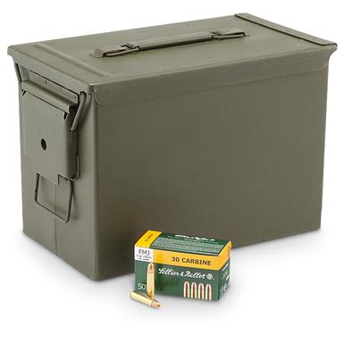.30 Carbine Ammo with Can, FMJ, 110 Grain, 600 Rounds