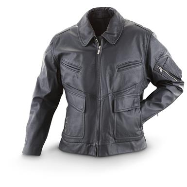 Women's German Police Surplus Leather Jacket, Used