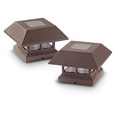 Castlecreek Solar Deck Post Cap Lights 2 Pack 233713 Castlecreek Solar Deck Post Cap Lights 2 Pack Brown